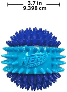 Nerf Dog 3.7in TPR 3-Part Spike Squeak Ball Dog Toy - Dark Blue/Light Blue