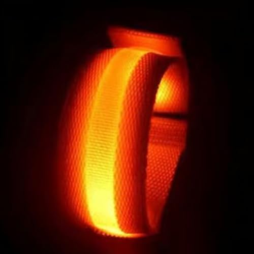 USB Rechargeable LED Pet Leg Bands 8.3×1 Inch, Adjustable 4cm | 3 Light Modes | Halloween Night Dog Walking Safety Glow Straps for Dogs, Cats & Adults 18+ (2-Pack)，Orange