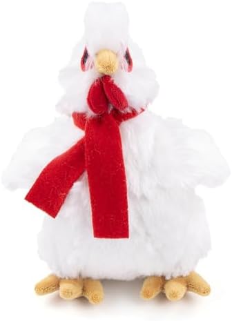 Fuzzl Plush Super Soft Cheeky Chicken - Snow White Dog Toy & Comforter – Cuddly Plush with Squeaker, Gentle Dog Toy for Puppies & Small to Medium Dogs