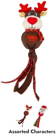 KONG Holiday Santa/Reindeer Large 2 Pack – Durable Interactive Tug & Toss Dog Toy