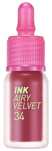 Peripera Ink Airy Velvet Lip Tint | High-Pigmentation, Lightweight, Soft, Moisturizing, Not Animal Tested(034 PLUM ROSE (NEW))