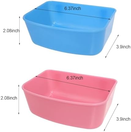 6 Pack Feeder (Blue, Pink), Hanging Feeder,Food and Water Container, Bath Water Bowl Universal for Birds Hamsters Mice Rats Rabbit Guinea Pig Small Pets (S) (M)