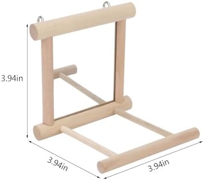 Hypeety Bird Mirror with Perch Parrot Swing Hanging Toy for Small Birds