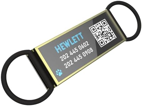 QR Code Dog Tag, Silent Slide-On Pet ID Name Tag for Dogs, Cats & Horses – Custom Personalized Noiseless Tag with Jingle-Free Fit & Online Profile Display