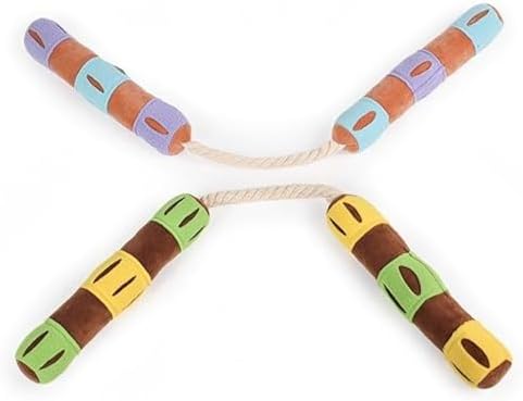 Playful Paws Nunchakus Dog Toy Dog Chew Toys Dog Enrichment Toys with Squeaky and Hidden Treats Interactive Dog Puzzles Toy Snuffle for Dogs (Orange)