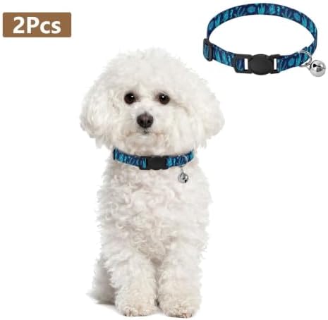 Underwater Mermaid Ocean Navy Kitten Collar 2 Pack Collar for Puppy Adjustable 10.6 to 17.1 Inches