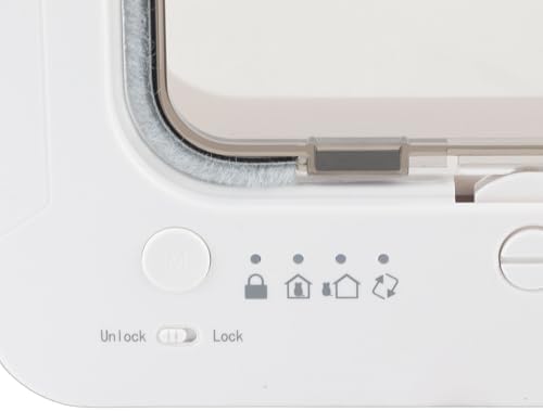 Smart Cat Door, Interior & Exterior, Collar Sensor Activated Automatic Pet Door with 2 Collar Sensors, 4-Way Locking Mechanism for Feline Companions