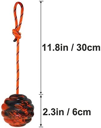 Dog Training Ball on Rope - Exercise & Reward Toy for Dogs - Chew, Pull, Throw & Fetch - Belgian Malinois Gifts