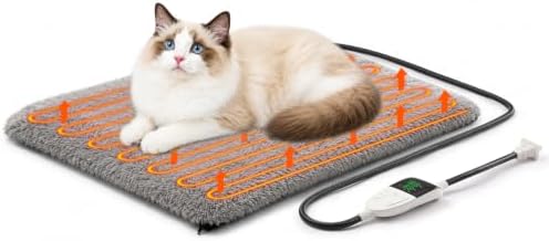 Smart Heated Cat Bed Cave Pet House Cushion Indoor Cats & Small Dogs, Washable & Foldable, 21.72x15.8 inches, Gray L