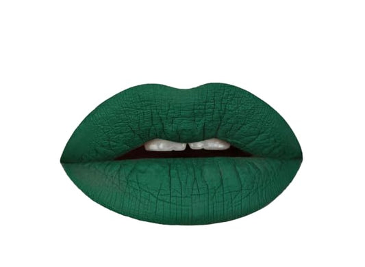 Aromi Dark Green Matte Liquid Lipstick | Long-Lasting, Forest Lip Color, Vegan Makeup, Cruelty-free, Unique Lipstick Shade, Handmade (Emerald Green)
