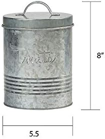 Amici Pet, , Retro Treats Galvanized Relief Lettering Metal Storage Canister, Food Safe, Push Top, 72 Ounces
