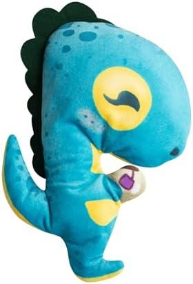 Snugarooz Tea-Rex with Repair Patch - Plush Dog Toy with Squeaker & Crinkle Sounds - Whimsical T-Rex Cup Design for Engaging Playtime