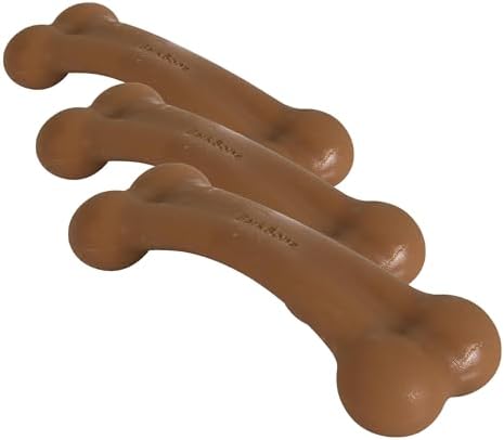 Pet Qwerks Original BarkBone - Nylon Dog Bone for Aggressive Chewers - BBQ Flavor - 7.75" (Pack of 3)