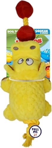 Hasbro 17in Dog Toys Squeak and Tug Hungry Hungry Hippos - Yellow/Red