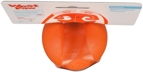 WEST PAW Zogoflex Jive Ball Dog Chew Toy – Bouncing Toys for Dogs, Fetch, Catch, Chewing, Play – Floatable, Recyclable Balls – Latex-Free, Non-Toxic, Dishwasher Safe Dog Toy, Small 2.5", Tangerine