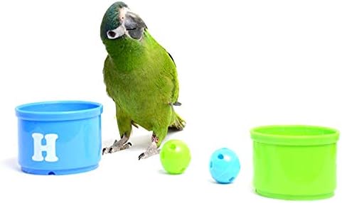 Hypeety Pet Bird Parrot Educational Stacking Cup Treat Toy Colorful Training Toy Intelligence Development Playing Training Toy for Macaw Budgies Parakeet Cockatoo