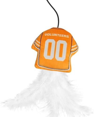 Pets First NCAA Tennessee Volunteers Team Jersey Wand with CAT NIP, Cat Toy Jersey Shaped Plush Teaser Toy for Cats & Kittens - Interactive Pet Toy for Play & Exercise