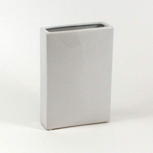 WGV Rectangle Block Ceramic Vase 8" x 2.5" x 12"H White Tall Narrow Planter Terrarium Floral Centerpiece for Wedding Event Home Decor 1 Piece