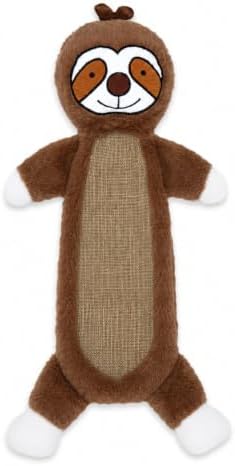 Sloth Squeaky Plush Dog Toy with Crinkle for Puppies, Small/Medium Dogs
