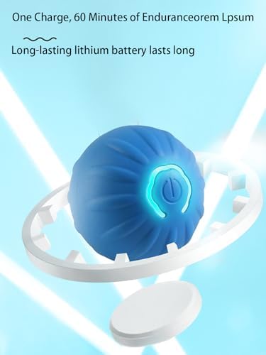 Winb Interactive LED Dog Ball （2 inch）- USB Rechargeable Motion-Activated Rolling Toy for Small Dogs, Dogs Ball Play and Wicked Fun