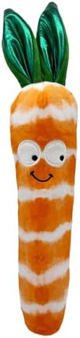 Huxley & Kent Funny Dog Toy w/Squeaker – Power Plush Squeaky Dog Toys for Small, Medium & Large Dogs – Soft Stuffed Animal for Indoor Play & Fetch - Fetchies® Sweet Carrot, Small