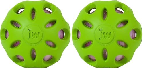 Petmate Crackle Heads Crackle Ball Crunchy Noise Chew Fetch Toy for Dogs Assorted Colors,Medium 3' Diameter,(Pack of 2)