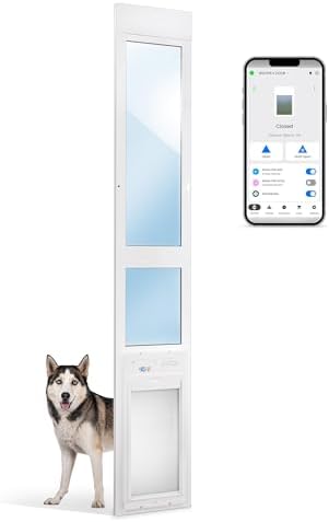 Power Pet Smart Roll Up Automatic Dog Door, WiFi (Large, Patio - 92½-96)