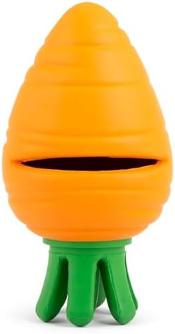 Jeffers Pet Natural Rubber Dog Chew Toy – Carrot, Medium - Treat Dispensing, Vanilla Scent, Durable, Non-Toxic, Dishwasher Safe, Interactive Fetch & Tug Toy - Perfect for Training Medium Chewers