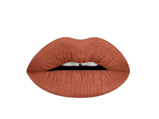 Aromi Matte Liquid Lipstick | Brown Nutmeg Lip Color, Long-lasting, Smudge, Smear, + Transfer Proof, Paraben, Phthalate, + Gluten Free, Vegan (Dark Caramel)