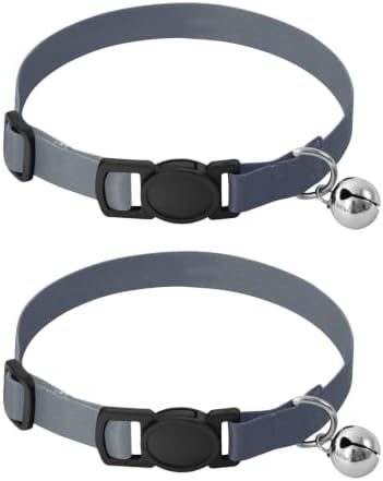 Blue Grey Gradient Cat Collars 2 Pack Soft Polyester Pet Collar Adjustable 10.6 to 17.1 Inches