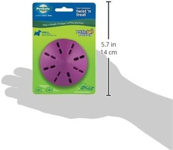 PetSafe Busy Buddy Twist 'n Treat Dispensing Dog Toy, Small | Twist Halves Apart for Quick Treats or Closer for a Challenge, Patented Treat Meter, Top-Rack Dishwasher Safe