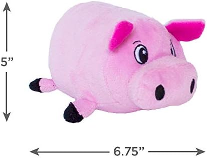 Outward Hound Fattiez Squeaky Plush Dog Toy, Pig, Small, 6.8"