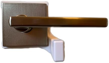 Pet Proof Door Lever Lock - No Adhesive Child Proof Door Lever Lock for Cats and Dogs (4 Pack White Square 2L 2R)