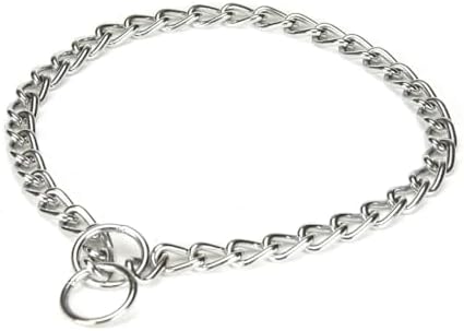 Choke Chain Collars for Dog Training and Walking Welded Steel Choose Thickness and Length (Heavy - 3.5mm, 22")