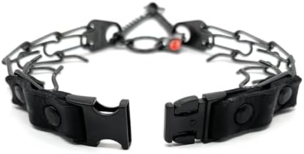 Herm Sprenger Prong Collar for Dogs Training - 2.25mm Prongs for Small Dogs with 14-19" Neck - Quick Release Buckle & Swivel Ring for Easy Use - Made of Durable Black Stainless Steel in Germany