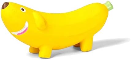 Dog Squeaky Toys Safe Latex Rubber Dog Chew Molar Toy Interactive Toy for Puppy Small Medium Dogs (Banana)