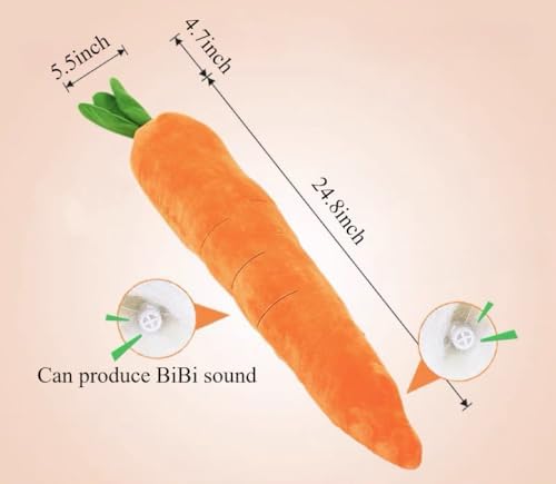 Giant 29.5'' Anxiety Relief Carrot Plush for Dogs - Squeaker Inside Interactive Chew Toy with Hypoallergenic Filling | Oeko-TEX Certified Boredom Buster & Cuddle Companion