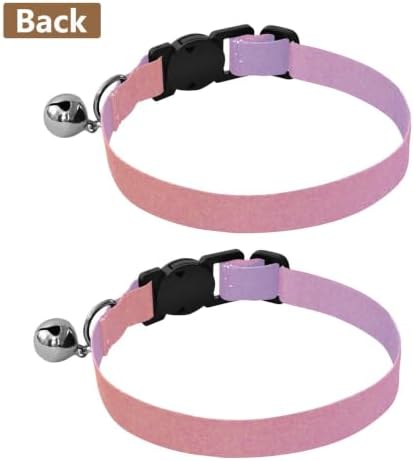 Cool Trendy Gradient Purple Puppy Collar 2 Pack Comfortable Cat Collar Adjustable Length 10.6" to 17.1"