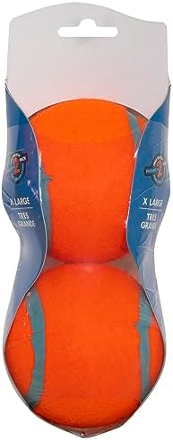 Chuckit! Dog Tennis Ball Dog Toy, Extra Large (3.5 Inch Diameter) for dogs 100+ lbs, Shrink Wrap Pack of 2