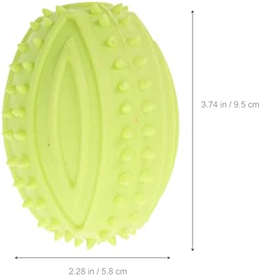 UEETEK Dog Rugby Ball Chew Toys : 4Pcs Interactive Dog Toys High Bounce Football for Puppy Teething Playing Training, 3.74x2.28x2.28 inch (Random Color)