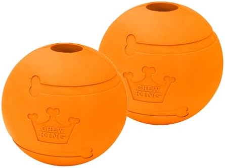 Chew King Flavored Rubber Ball Collection, 4 Inch Bacon Flavor Rubber Fetch Balls 2-Pk