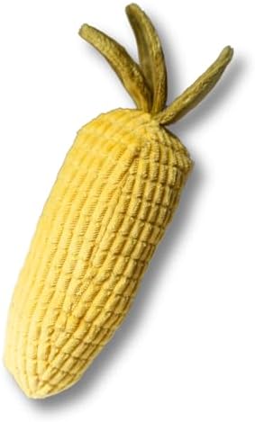 7" Squeaky Plush Toy for Puppies Small Dogs Self Etertainment Washable Soft Made [PET ONLY] (Corn)