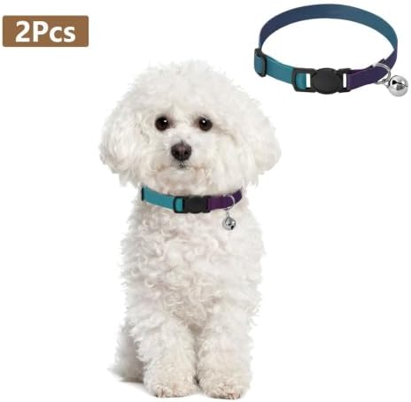Blue Gradient Small Dog Collar 2 Pack Collar for Cats Adjustable Length 10.6" to 17.1"