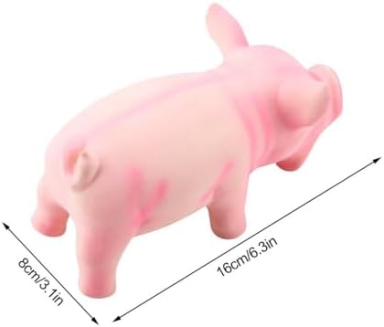 Dog Chew Toy Cute Pig Grunting Squeak Latex Pet Interactive Sound Dog Toy for Puppies for Playtime(Pink)