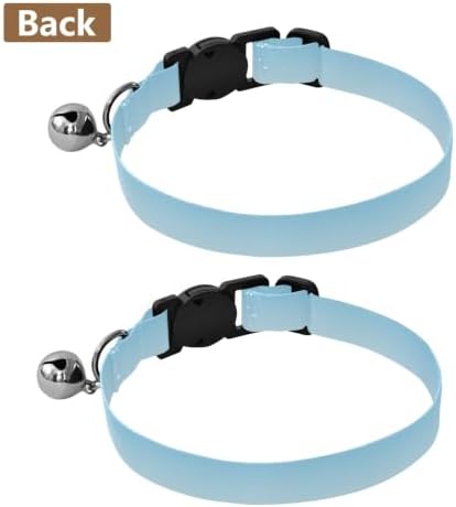 Gradient Blue White Collars for Puppies, 2 Pack Cat Collars with Bell