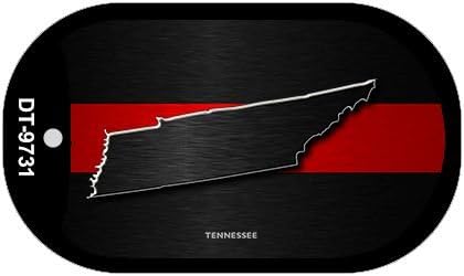 Smart Blonde Tennessee Thin Red Line Novelty Dog Tag Necklace DT-9731