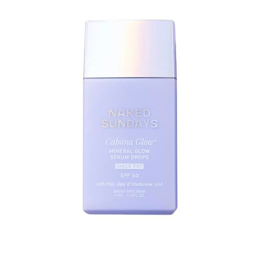 Naked Sundays CabanaGlow™ Sheer Tint SPF 50 – Lightweight Mineral Sunscreen Serum with Non-Nano Zinc, Hydrating Skincare Ingredients & Natural Radiant Glow