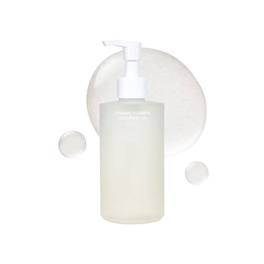 Whamisa Organic Flowers Cleansing Oil, Face Cleanser, Postbiotic-Rich Makeup Remover for Deep Cleansing, Pore Care, Rolling, Fermented, Easy Clean, Korean Skin Care (260ml)