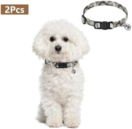 Marble Black Easy to Clean Pet Collars 2 Pack Comfortable Cat Collar