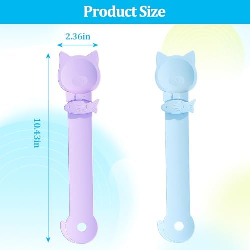 Cat Treat Spoon Squeeze,2 PCS Cat Strip Feeder Spoon,Easy Feeding Spoon for Licky Treats,Multi-Function Cats Treat Feeder,Cat Food Spoon